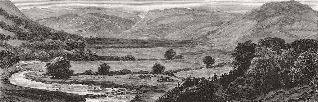 WALES. Llanwddyn, Vyrnway Valley, before lake 1881 old antique print picture